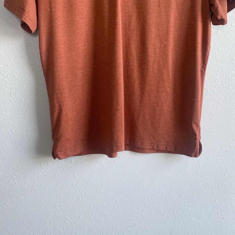 01.Algo Mens XL Performance Polo Shirt Rust Orange Quick Dry Anti-Odor SPF 40 - Picture 3 of 7